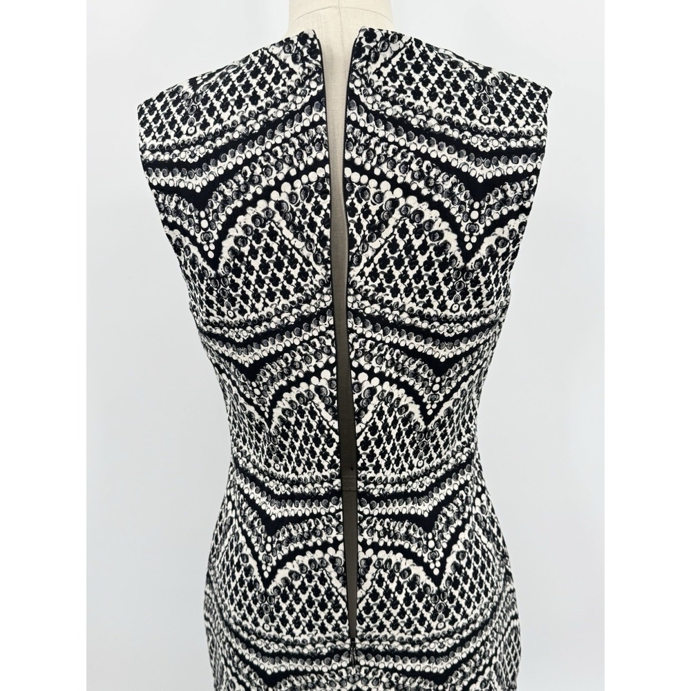Diane von Furstenberg Pentra Sheath Dress Black White Size 8 Cocktail - Picture 5 of 10